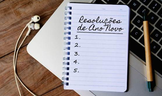 Caderno com Resoluções de ano novo
