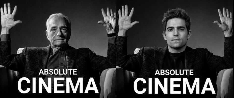 Meme com a legenda 'Absolute Cinema'