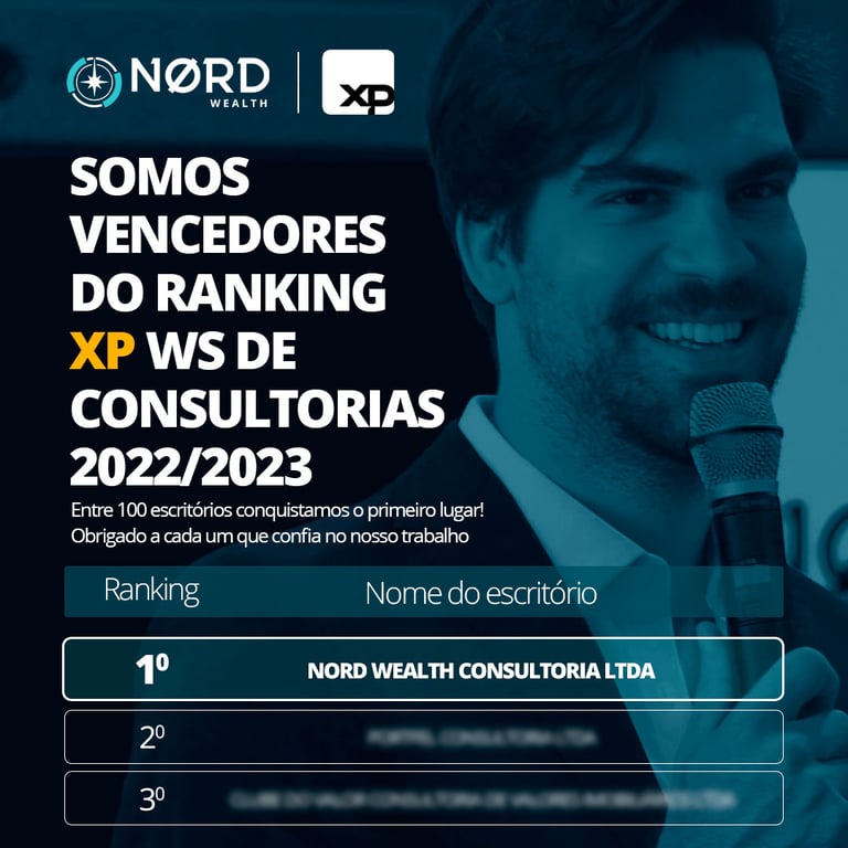 Somos vencedores do ranking XP de Consultorias 2022/2023