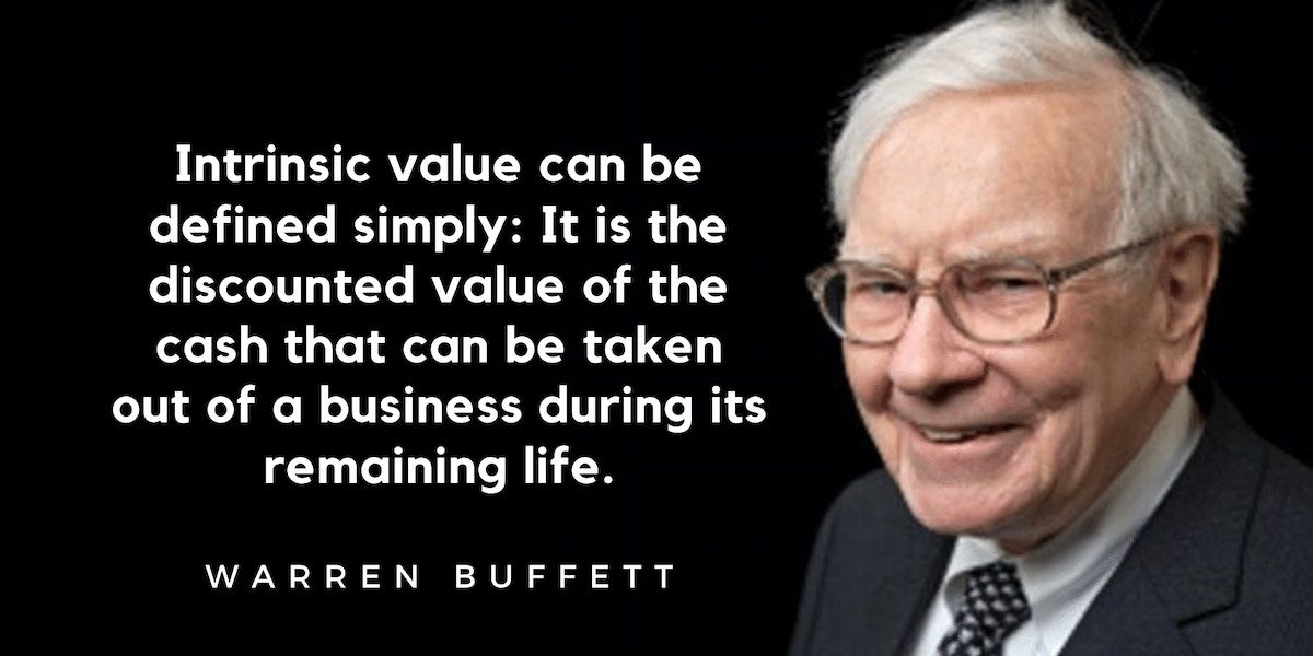 Frase de Buffet sobre o valor intrínseco de uma empresa.