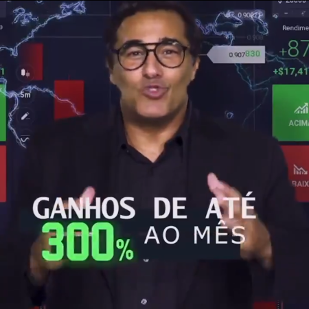 Luciano Szafir com a legenda "ganhos de até 300% ao mês".