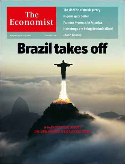Capa The Economist com os dizeres: "Brazil takes off".
