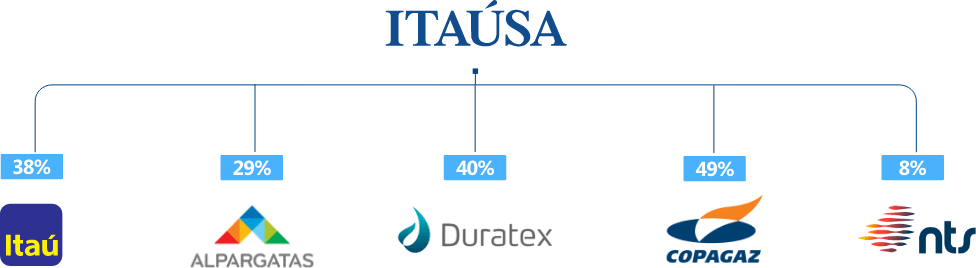 Organograma Itaú Unibanco, Duratex, Alpargatas e Nova Transportadora do Sudeste (NTS).