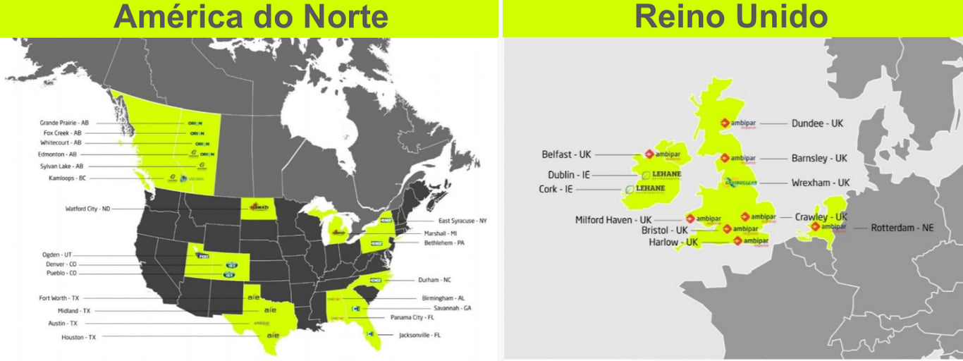 Bases de atendimento da Response. 